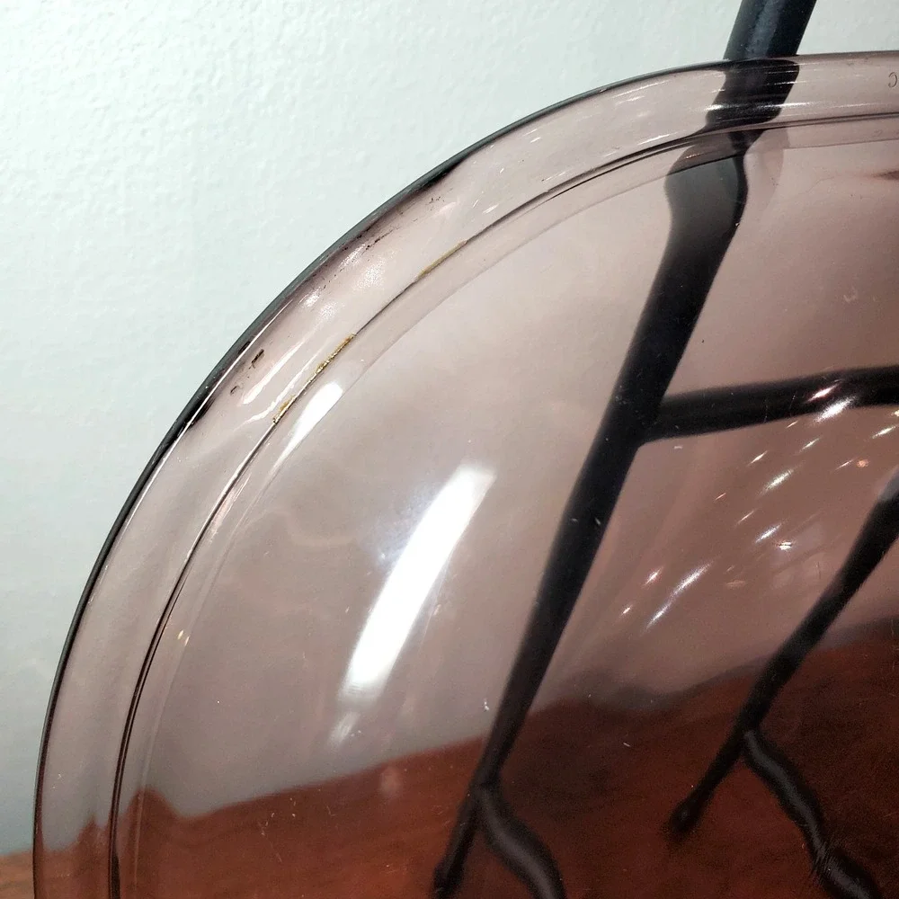 Vintage Pyrex V-34-C Cranberry Glass Lid Replacement Oval 4 Qt Visions Cookware